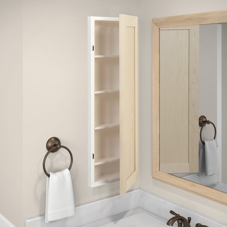 Tall recessed bathroom deals cabinet